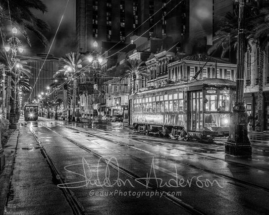 St Charles Street Car on Canal D80-1909BW