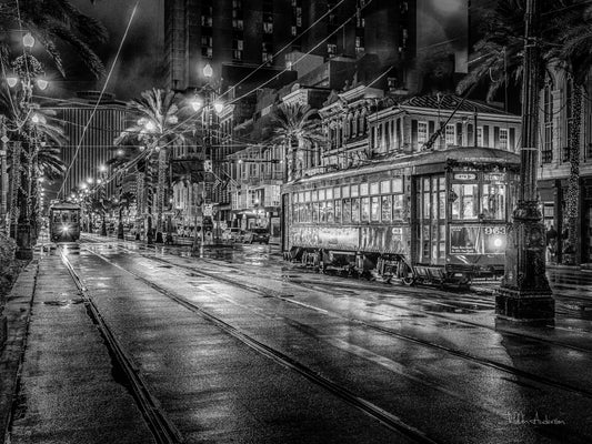 St Charles Street Car on Canal D80-1909BW