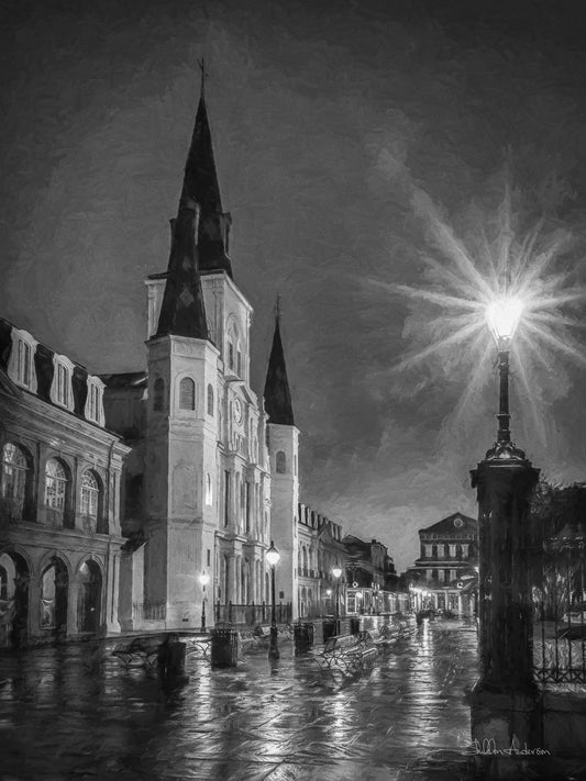 St Louis Cathedral B&W, D80-2098BW