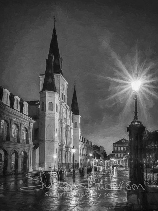 St Louis Cathedral B&W, D80-2098BW