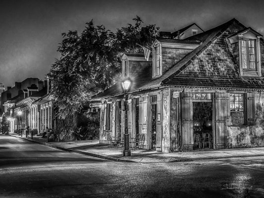 Lafitte's Blacksmith Shop B&W, D80-9573-6